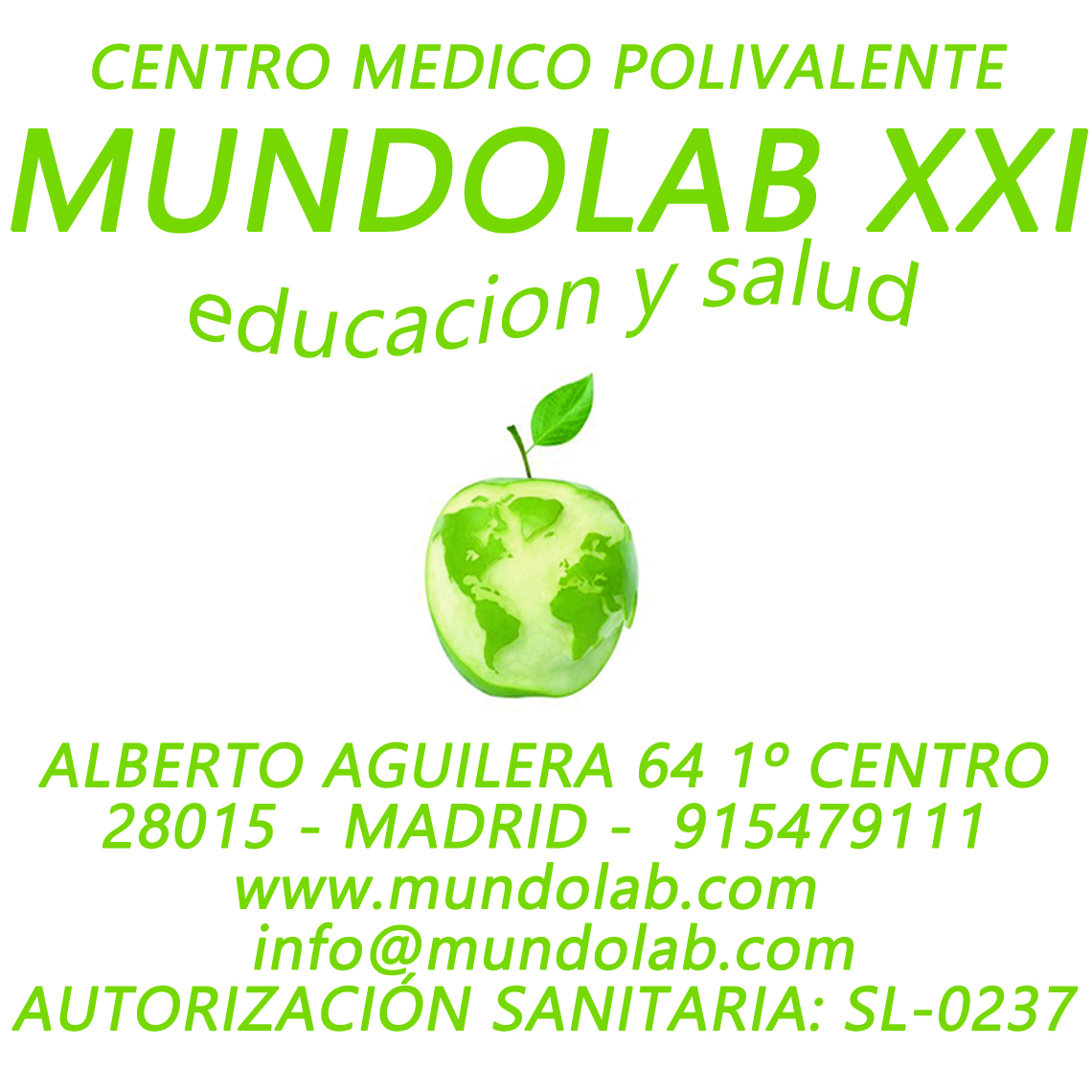 Gabinete Medico Mundolab Xxi. Enfermeros en Madrid